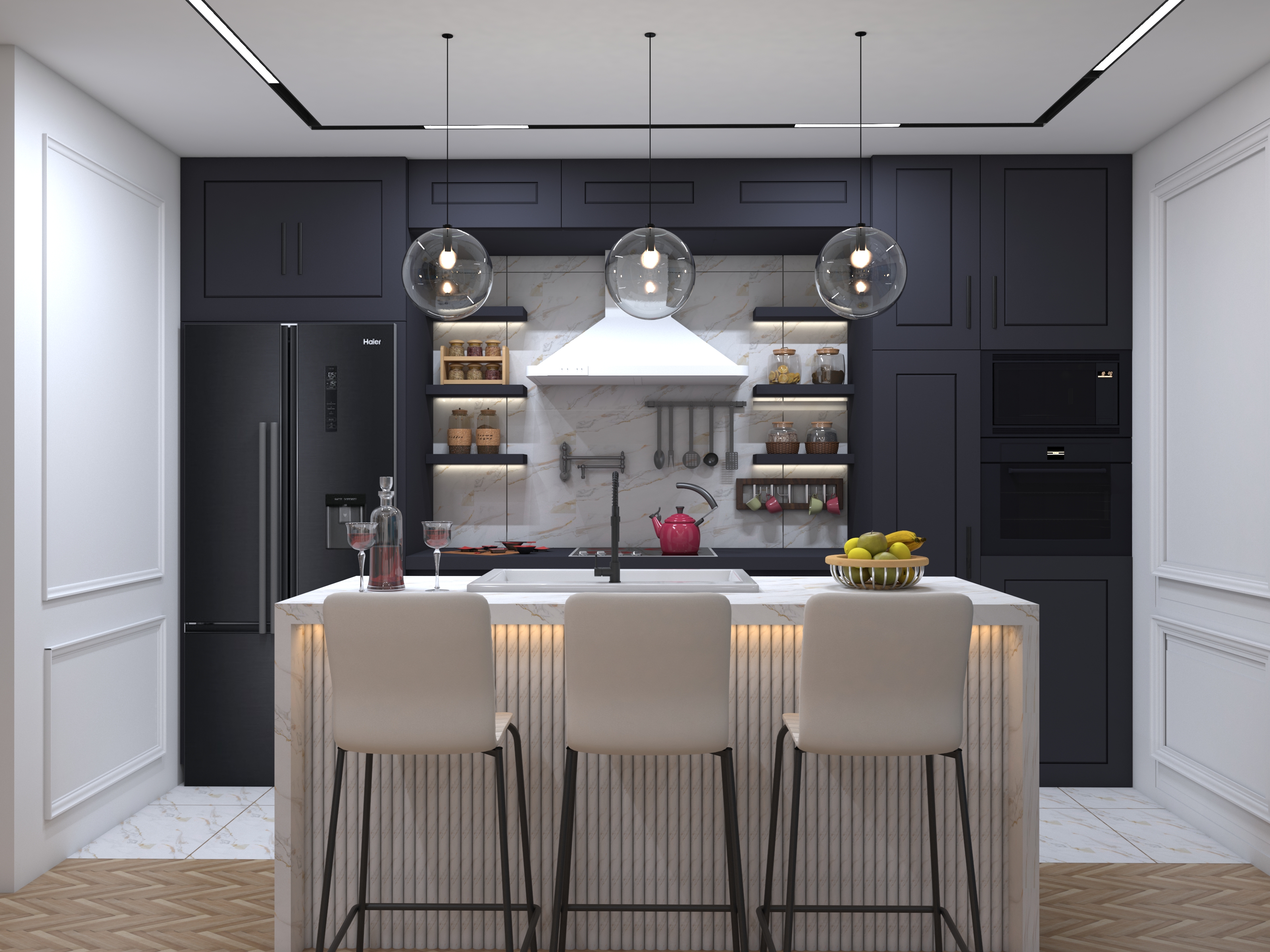 Luxury Master Kitchen Render Miami